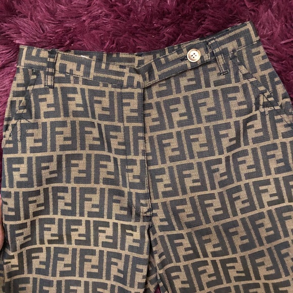 Fendi zucca monogram cropped pants - Picture 2 of 4